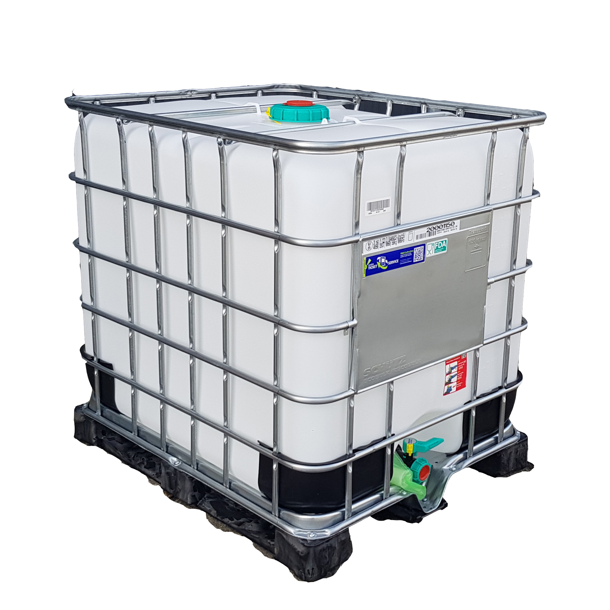 1000 l IBC Schütz Container Wassertank UN/FDA Zulassung auf PE Palette NEU